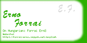 erno forrai business card