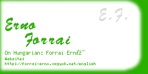 erno forrai business card